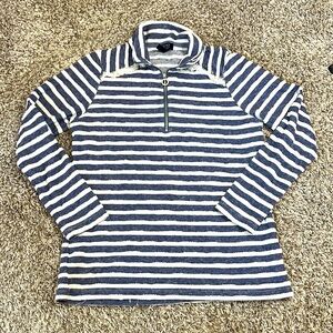 Jones New York Quarter Zip Striped Fringe Large